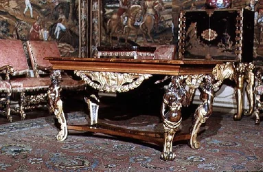 Table with elaborately carved legs